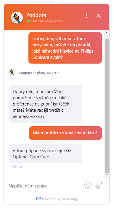 Smartsupp ukázka